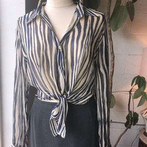 Piano Forte’ for Max Mara sheer zebra print blouse